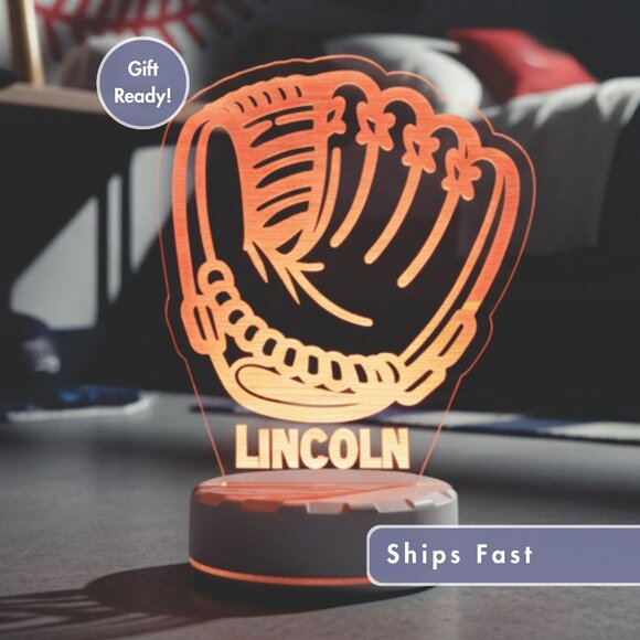 Custom Baseball LED Night Light – Fun Sports Decor for Any Room - Picture 1 of 8